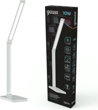 Светильник настольный GAUSS GTL501 Qplus 10w 600lm 3000-6000k 170-265v белый диммируемый qi [GT5011]