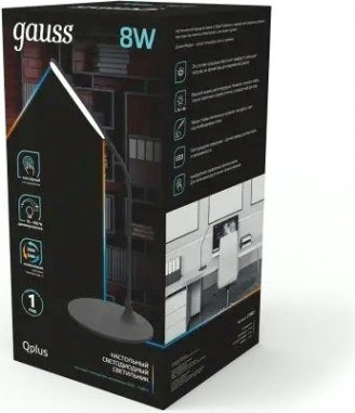 Светильник настольный GAUSS GTL502 Qplus 8w 500lm 3500-5500k 170-265v черный диммируемый [GT5022]