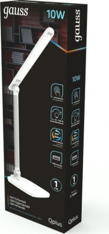 Светильник настольный GAUSS Qplus GTL505 170-265V белый диммируемый usb [GT5041]