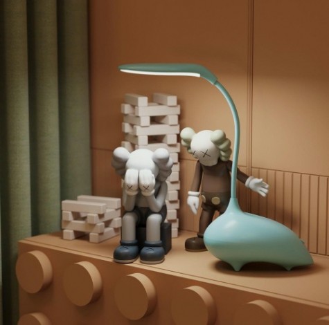 Светильник настольный GAUSS Qplus GTL702 детский 5V Li-ion 1200mA голубой диммируемый [GT7016]