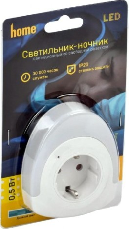 Светильник настольный IEK 002 ночник розетка 220в [LDNN1-002-OV-P-00-S-K01]