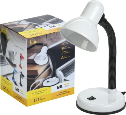 Светильник настольный IEK 1002 на подставке е27 бел. [LNNL0-1002-2-VV-40-K01]