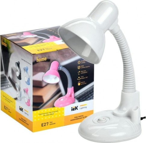 Светильник настольный IEK 1005 с кармашком е27 бел. [LNNL5-1005-2-VV-40-K01]