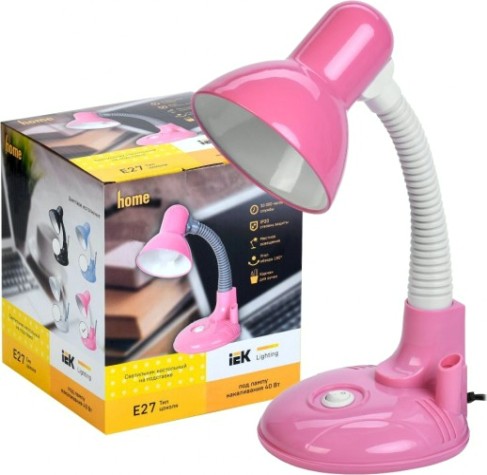 Светильник настольный IEK 1005 с кармашком е27 роз. [LNNL5-1005-2-VV-40-K14]