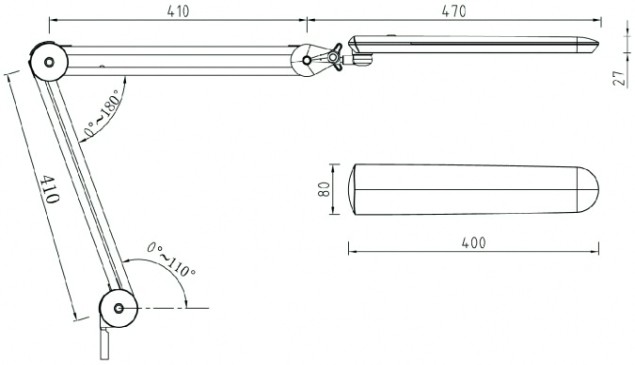Светильник настольный REXANT 31-0407 Blue Stream, 60 SMD LED, белый (ТОП-7)