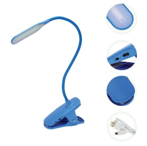 Светильник настольный REXANT 609-034 Click 4Bт, LED, 4000к, диммируемый, синий