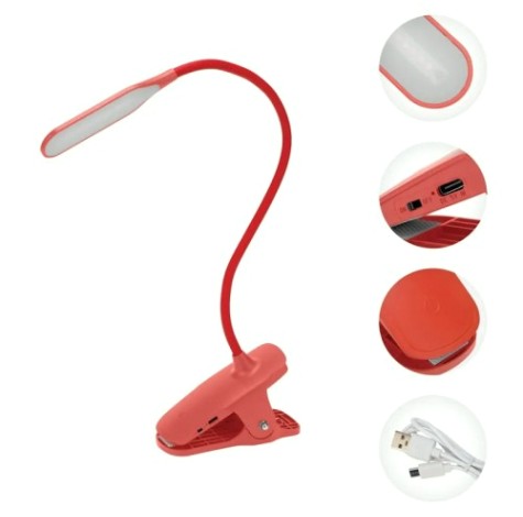 Светильник настольный REXANT 609-035 Click 4Bт, LED, 4000к, диммируемый, красный