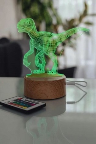Светильник—ночник настольный GLANZEN RPD-3D-RGB-DINO светодиодный