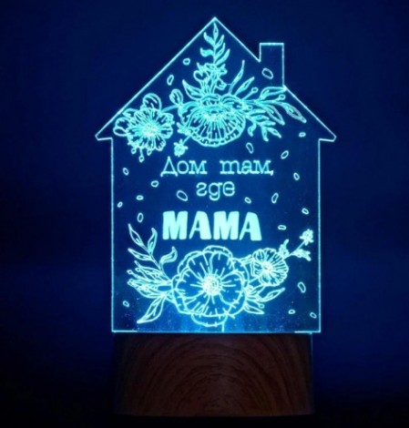 Светильник—ночник настольный GLANZEN RPD-3D-RGB-HOME светодиодный