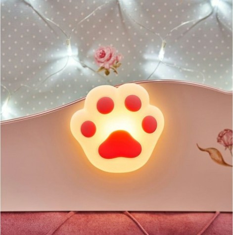 Светильник ночник Neon-Night "Кошачья лапа" силиконовый, розовый [503-005]