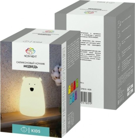 Светильник ночник Neon-Night "Медведь" силиконовый [503-009]
