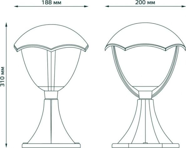 Светильник садово-парковый GAUSS Aura на постамент 200*200*310mm, 1xe27 [GD029]