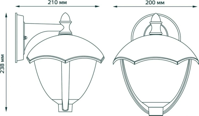 Светильник садово-парковый GAUSS Aura на стену вниз 188*210*238mm, 1xe27 [GD028]