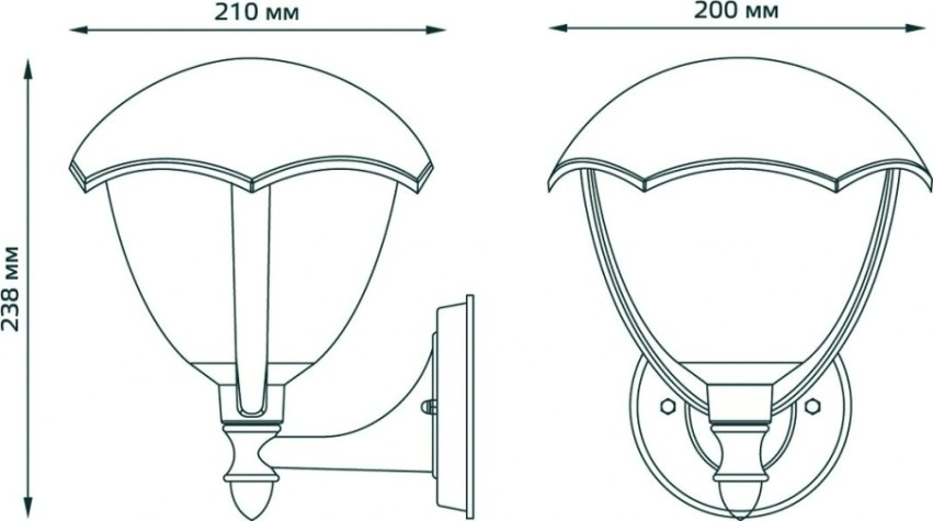 Светильник садово-парковый GAUSS Aura на стену вверх 188*210*238mm, 1xe27 [GD027]