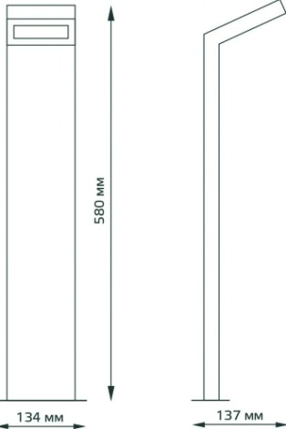 Светильник садово-парковый GAUSS Electra led столб, 10w, 600lm, 4000k, 134x137x580mm [GD110]