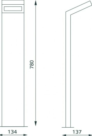 Светильник садово-парковый GAUSS Electra led столб, 10w, 600lm, 4000k, 134x137x780mm [GD111]