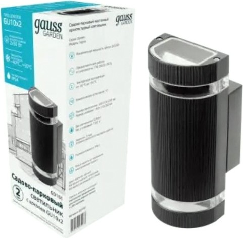 Светильник садово-парковый GAUSS Enigma настенный архитектурный, 2xgu10, 100*105*245mm [GD161]