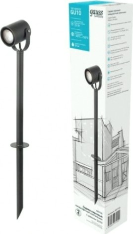 Светильник садово-парковый GAUSS Sonata ландшафтный грунтовой, 1xgu10, 90x70x470mm [GD155]