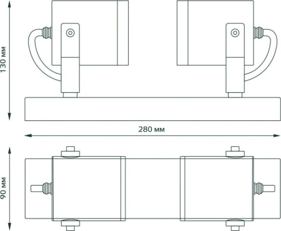 Светильник садово-парковый GAUSS Sonata настенный архитектурный 2xgu10 280x90x130mm [GD153]