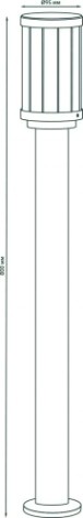 Светильник садово-парковый GAUSS Vega столб 10.5*80cm, 170-240v / 50hz, 1xe27 [GD024]