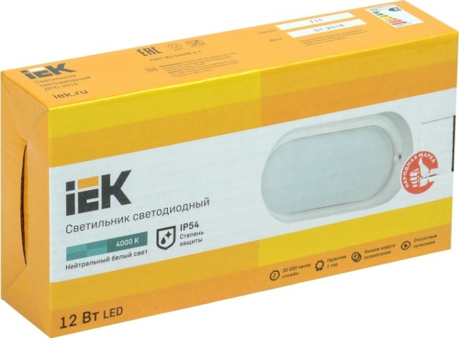 Светильник светодиодный для ЖКХ IEK ДПО 4012 12Вт IP54 4000K Овал [LDPO0-4012-12-4000-K01]
