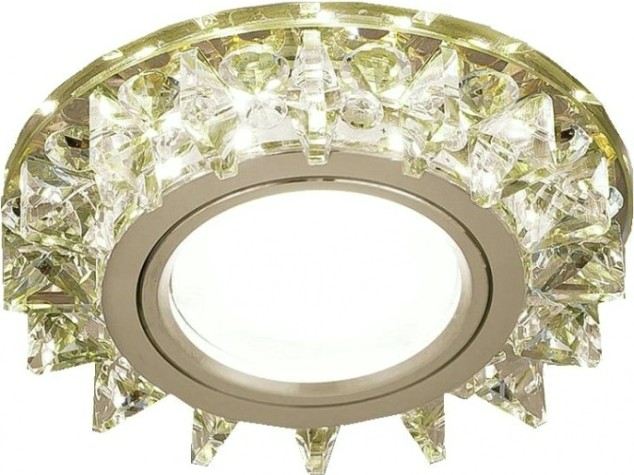 Светильник точечный GAUSS BACKLIGHT BL034 кругл. шампань/кристалл/хром, gu5.3, led 2700k [BL034]
