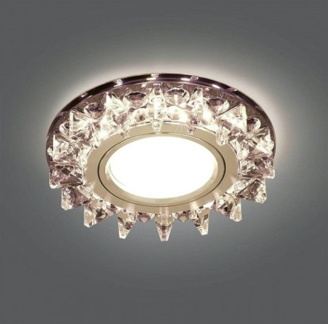 Светильник точечный GAUSS BACKLIGHT BL035 кругл. черный/кристалл/хром, gu5.3, led 2700k [BL035]