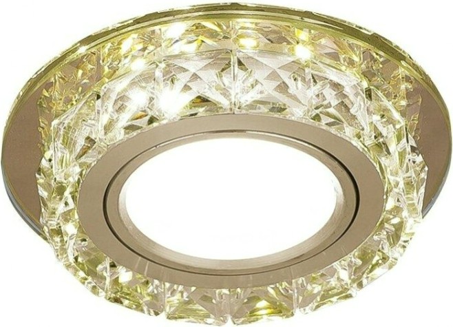 Светильник точечный GAUSS BACKLIGHT BL043 кругл. шампань/кристалл/хром, gu5.3, led 2700k [BL043]