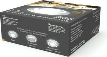 Светильник точечный GAUSS BACKLIGHT кругл. хром. gu5.3, 3w, led 3000k [BL138]