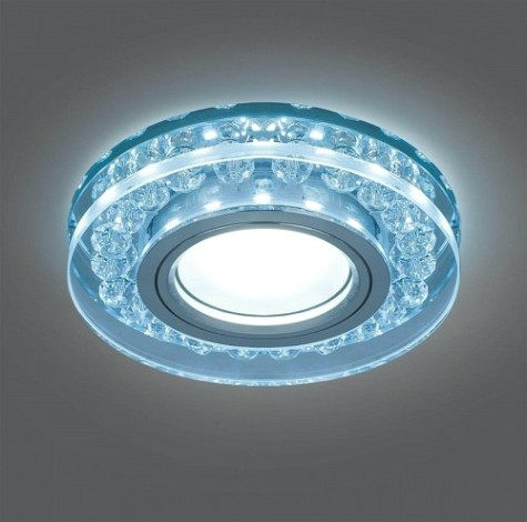 Светильник точечный GAUSS BACKLIGHT кругл. кристалл/хром, gu5.3, led 4100k [BL045]