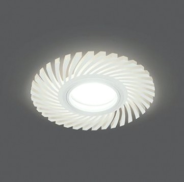 Светильник точечный GAUSS BACKLIGHT кругл./узор. белый, gu5.3, 3w, led 3000k [BL134]