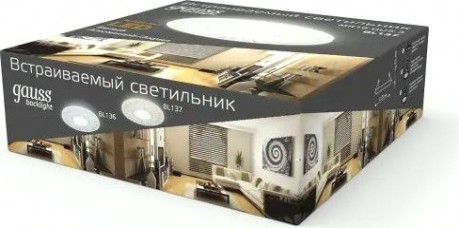 Светильник точечный GAUSS BACKLIGHT кругл./узор. белый, gu5.3, 3w, led 3000k [BL137]