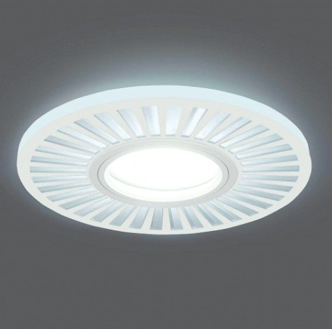 Светильник точечный GAUSS BACKLIGHT кругл./узор. белый, gu5.3, 3w, led 4000k [BL136]