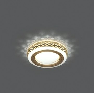 Светильник точечный GAUSS BACKLIGHT кругл. золото/белый, gu5.3, 3w, led 3000k [BL084]