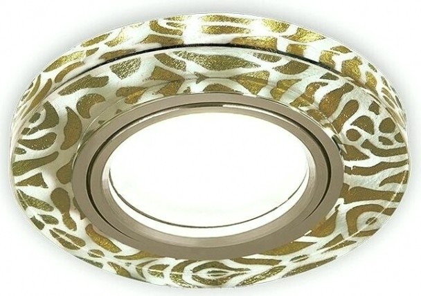 Светильник точечный GAUSS BACKLIGHT кругл. золотой узор/золото, gu5.3, led 2700k [BL064]