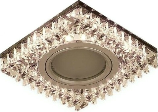 Светильник точечный GAUSS BACKLIGHT квадрат. черн.кристал/хром, gu5.3, led 2700k [BL031]