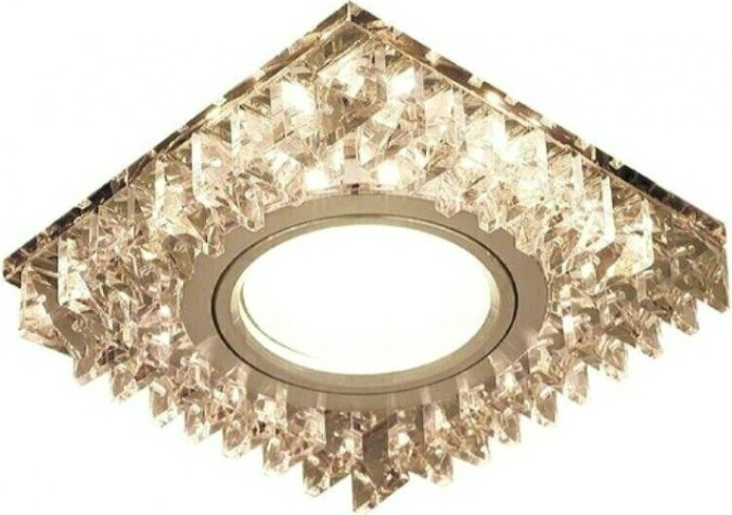 Светильник точечный GAUSS BACKLIGHT квадрат. кристал/хром, gu5.3, led 2700k [BL029]