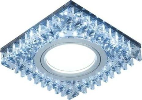 Светильник точечный GAUSS BACKLIGHT квадрат. кристал/хром, gu5.3, led 4100k [BL030]