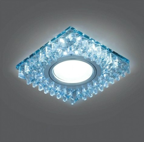 Светильник точечный GAUSS BACKLIGHT квадрат. кристал/хром, gu5.3, led 4100k [BL030]