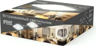 Светильник точечный GAUSS BACKLIGHT квадрат/узор. белый, gu5.3, 3w, led 3000k [BL131]