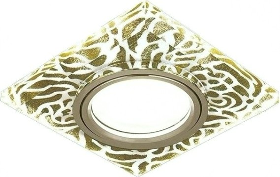 Светильник точечный GAUSS BACKLIGHT квадрат. золотой узор/золото, gu5.3, led 2700k [BL063]