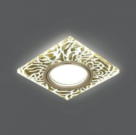 Светильник точечный GAUSS BACKLIGHT квадрат. золотой узор/золото, gu5.3, led 2700k [BL063]