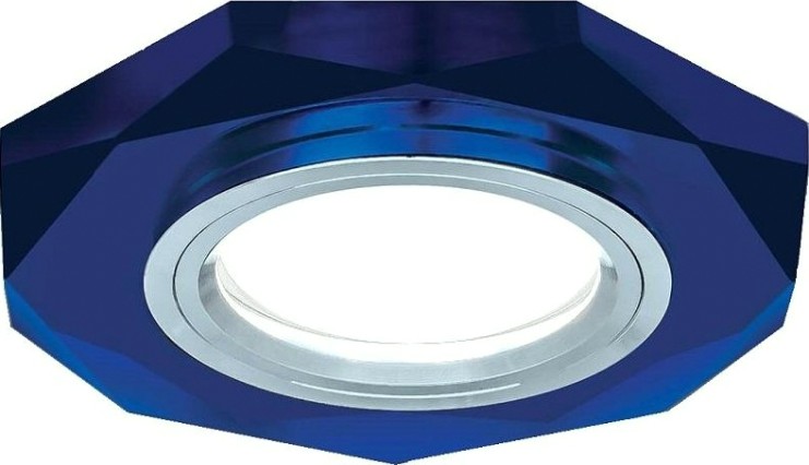 Светильник точечный GAUSS BACKLIGHT восемь гран. синий/хром, gu5.3, led 4100k [BL055]
