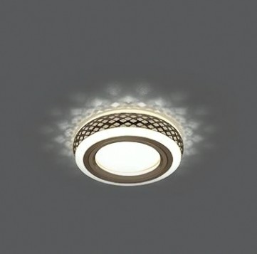 Светильник точечный GAUSS BL082P набор 3w + лампа mr16 6,5w 470lm 3000k gu5.3 led