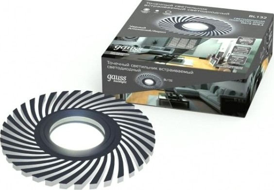 Светильник точечный GAUSS BL132P набор 3w + лампа mr16 6,5w 480lm 4100k gu5.3 led