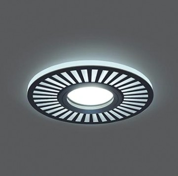 Светильник точечный GAUSS BL135P набор 3w + лампа mr16 6,5w 480lm 4100k gu5.3 led