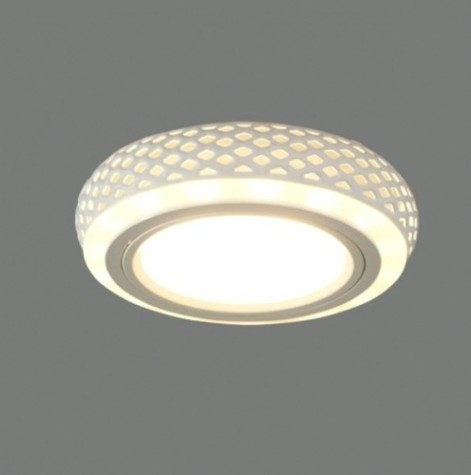 Светильник точечный GAUSS BL142P набор 3w + лампа mr16 6,5w 470lm 3000k gu5.3 led