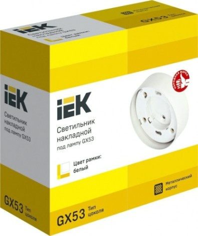 Светильник точечный IEK накладной под лампу GX53 белый [LUPB0-GX53-1-K01]