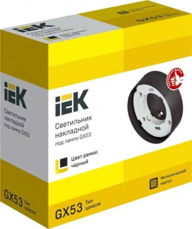 Светильник точечный IEK накладной под лампу GX53 черный. [LUPB0-GX53-1-K02]