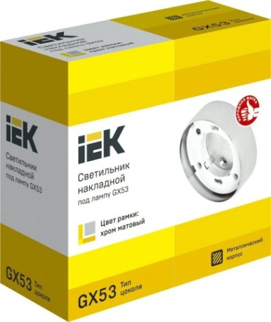 Светильник точечный IEK накладной под лампу GX53 хром мат. [LUPB0-GX53-1-K27]
